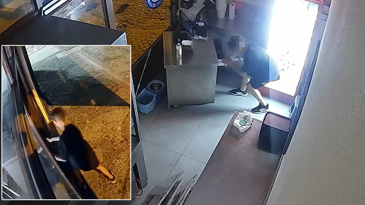 Önce sokakta oyalandılar: Sonra soyup kaçtılar: Kameraya anb