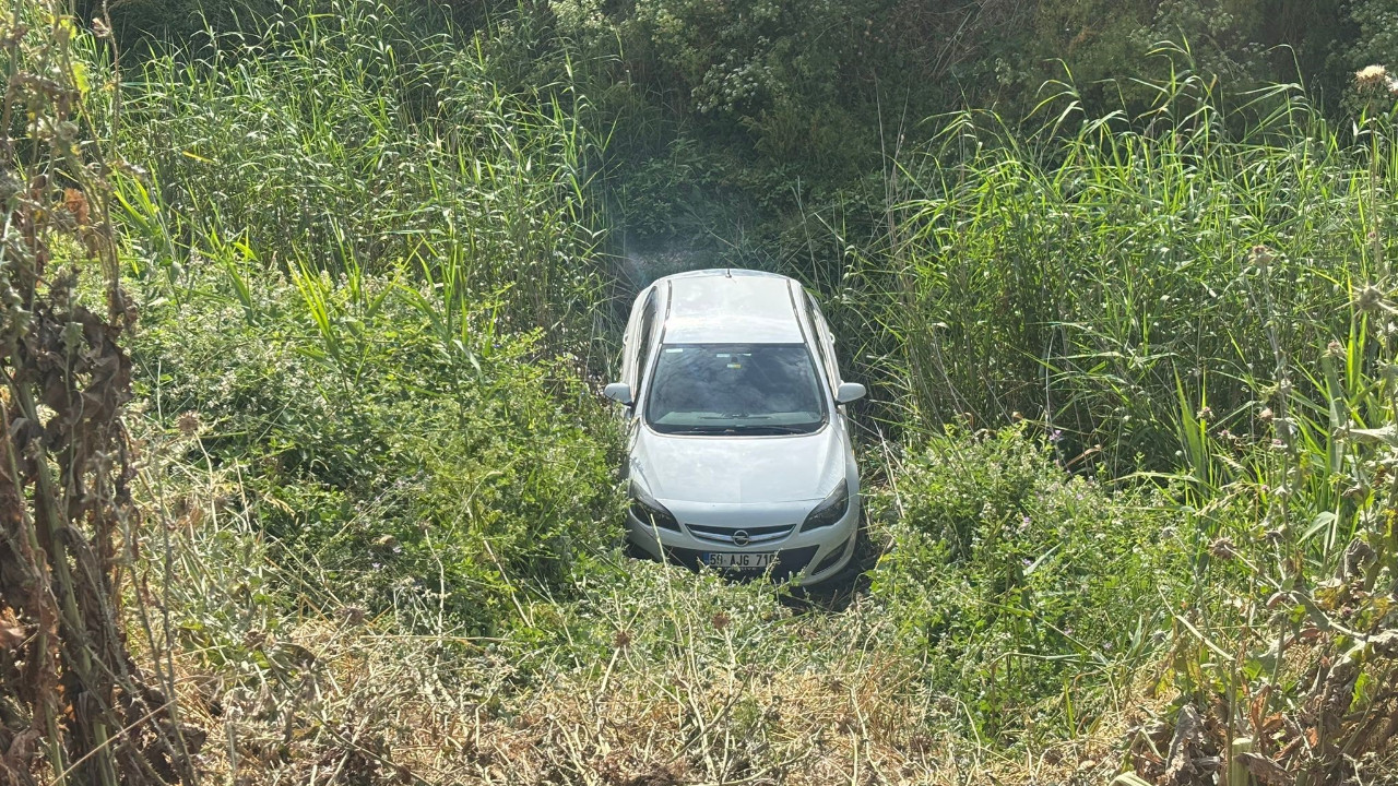 Yokuşta kayan otomobil dereye uçtu