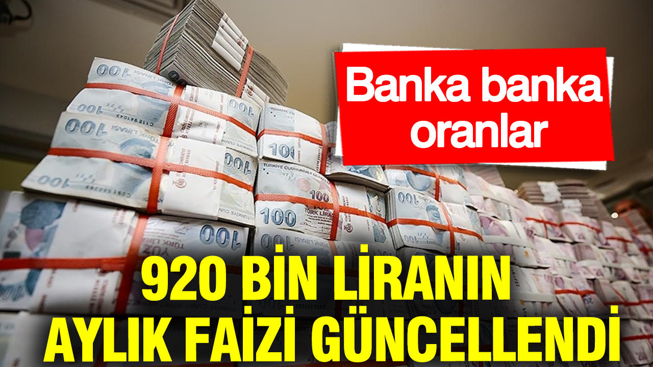 920 bin liranın aylık faizi uçuşa geçti: İşte banka banka oranlar