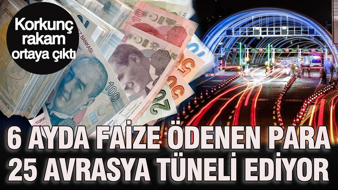 6 ayda faize ödenen para 25 Avrasya Tüneli'ne denk geldi