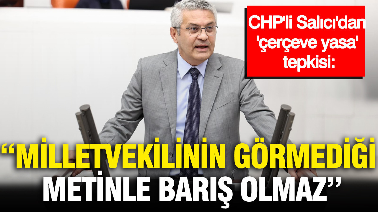 CHP'li Salıcı'dan 'çerçeve yasa' tepkisi: Milletvekilinin görmediği metinle barış olmaz