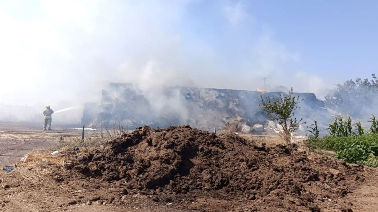 Gönen’de korkutan yangın: 90 ton saman kül oldu