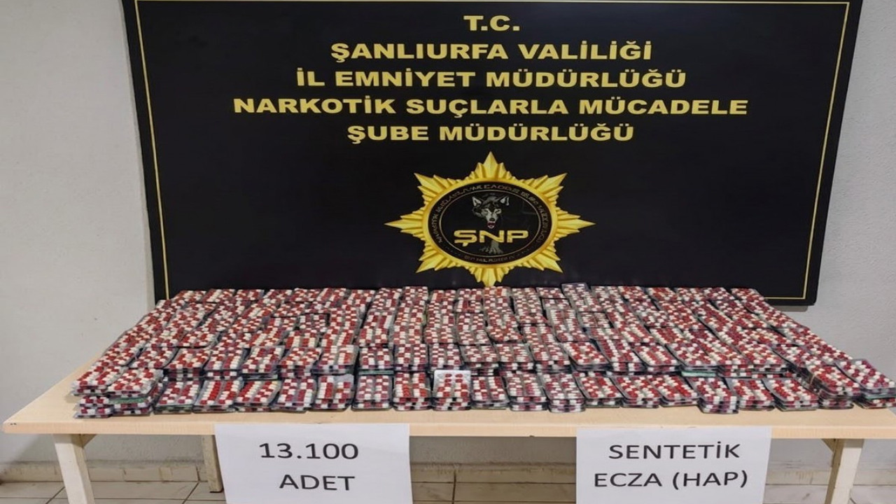 Şanlıurfa’da 13 bin uyuşturucu ele geçirildi