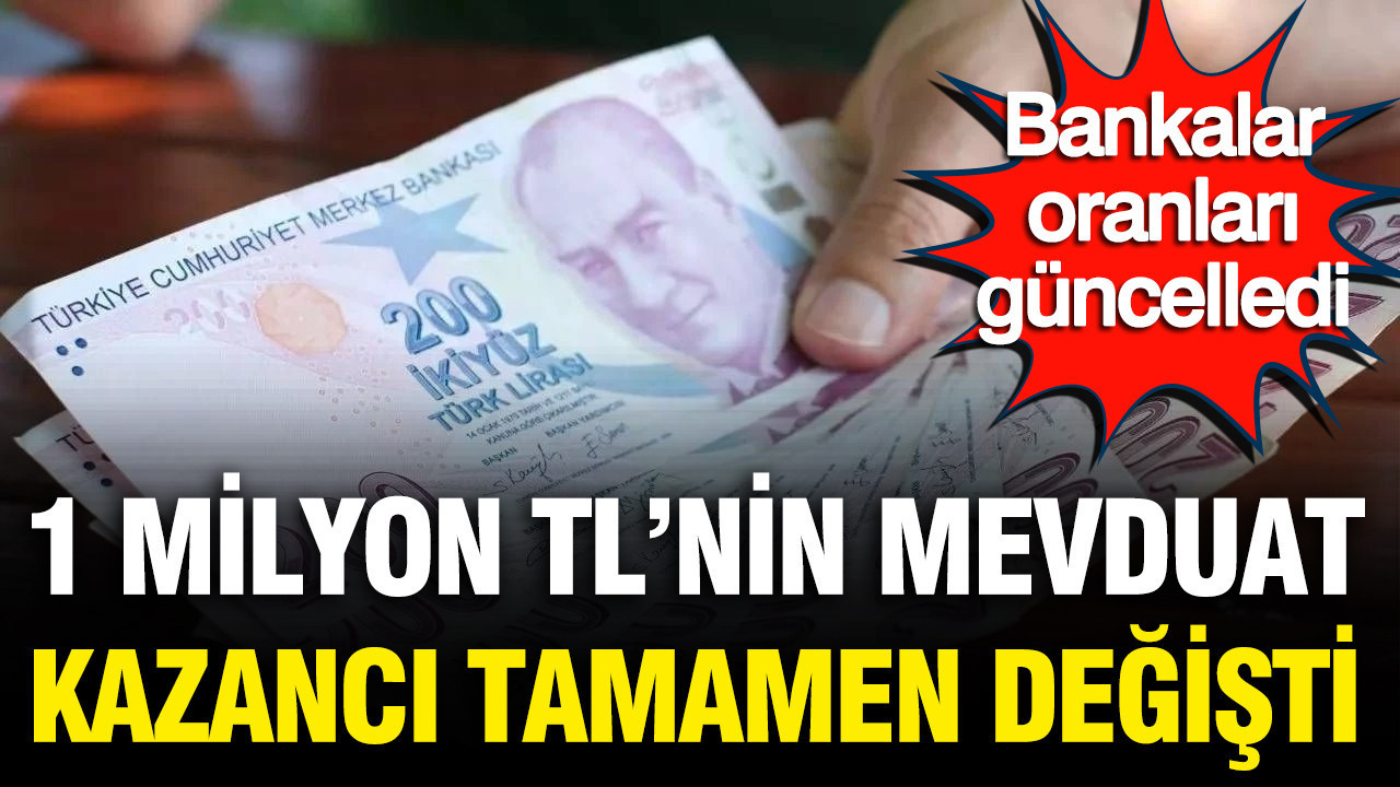 1 milyon TL'nin mevduat kazancı tamamen değişti: Bankalar oranları güncelledi