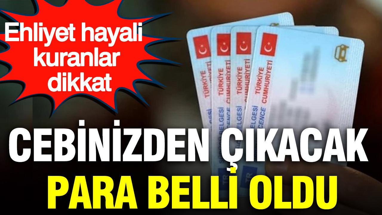 Ehliyet hayali kuranlar dikkat: Cebinizden çıkacak para belli oldu