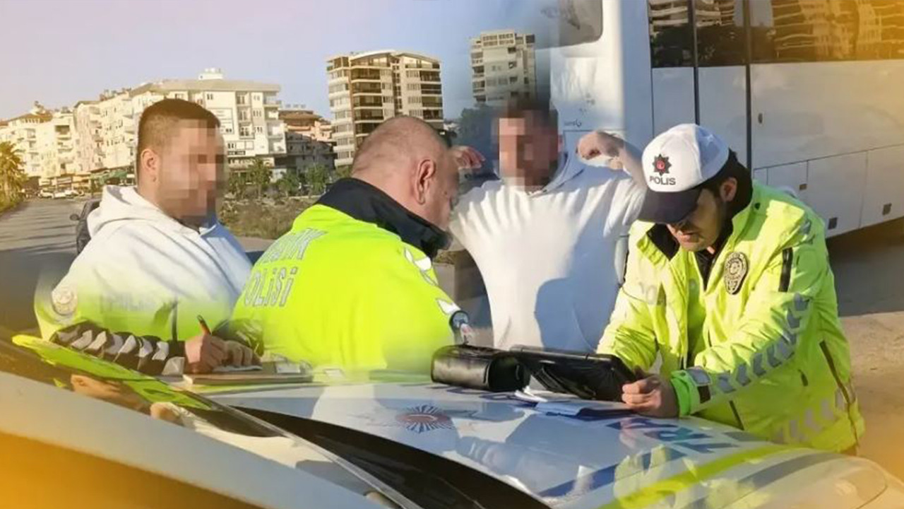 Antalya'da bungalov taşıyan çekici ve öncü aracın sürücülerine ceza