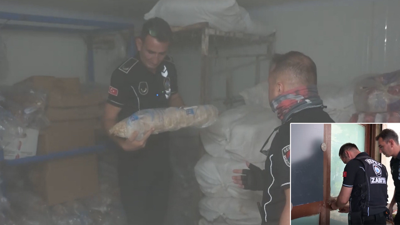 Etiket başka İçindekiler bir başka: Sofralarımıza girecekti: Zabıta depoyu mühürledi