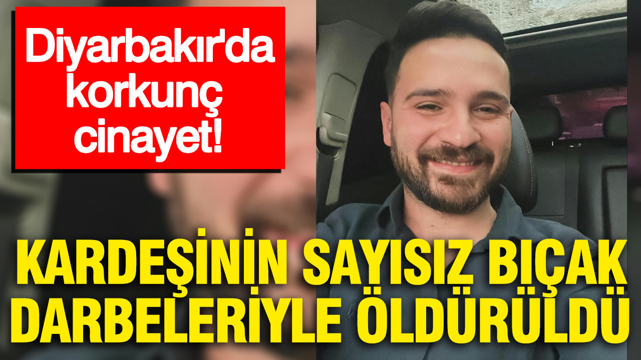 Diyarbakır'da korkunç cinayet: Kardeşinin sayısız bıçak darbeleriyle öldürüldü