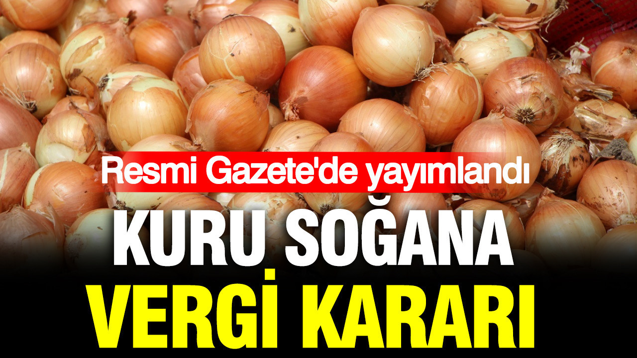 Resmi Gazete'de yayımlandı: Kuru soğana vergi kararı