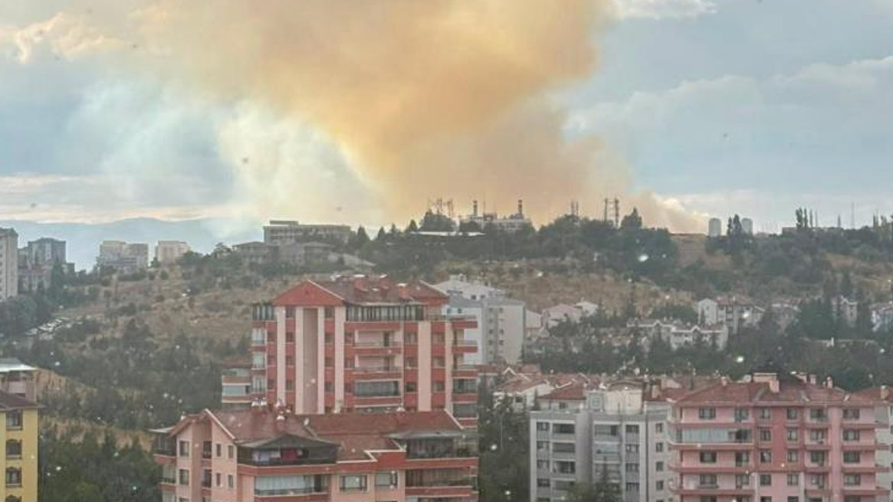 Ankara'da korkutan görüntü: Etimesgut'ta alevler otluk alana yayıldı