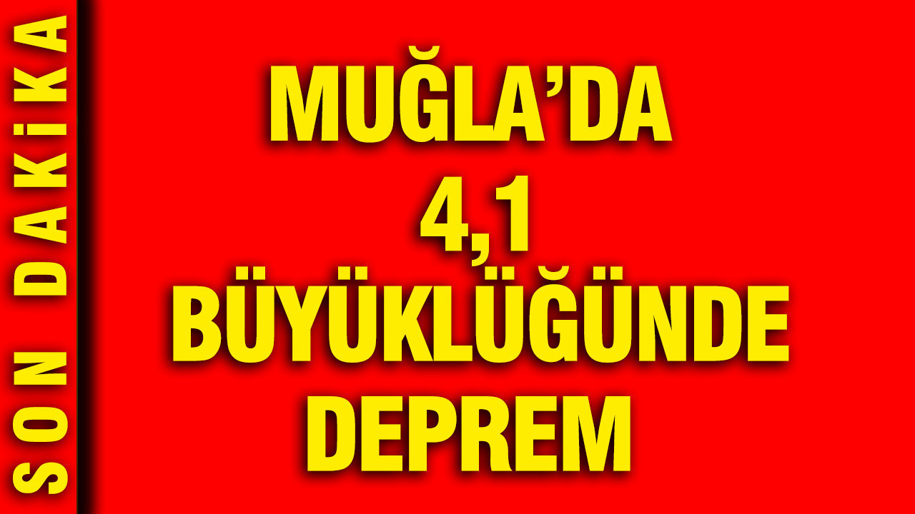 Muğla'da 4,1 büyüklüğünde deprem (29 Ağustos 2026)