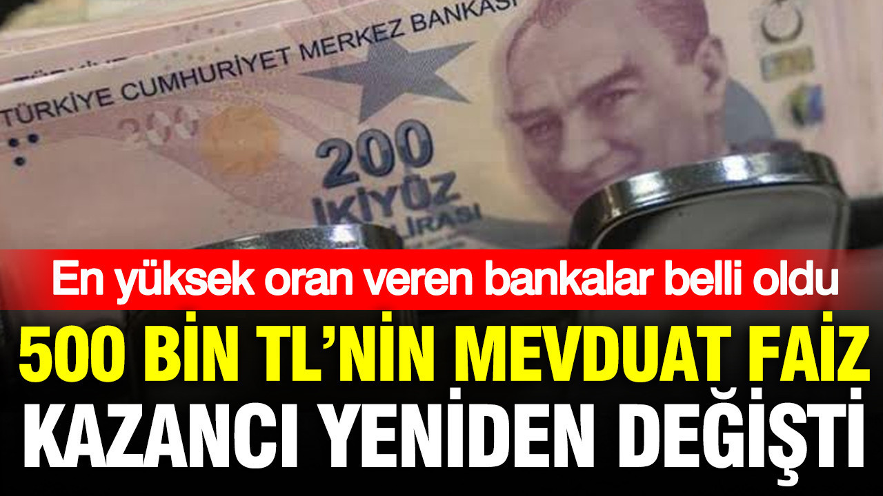 500 bin TL'nin 32 günlük mevduat faiz kazancı değişti: Bankalar oranları güncelledi (1 Eylül 2026)