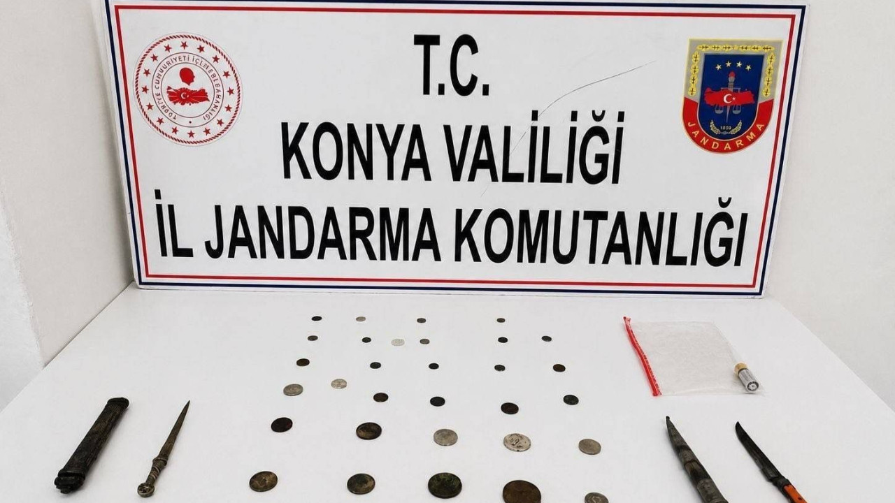 Konya’da kaçak kazı operasyonu: 34 sikke ele geçirildi, 13 şüpheli yakalandı