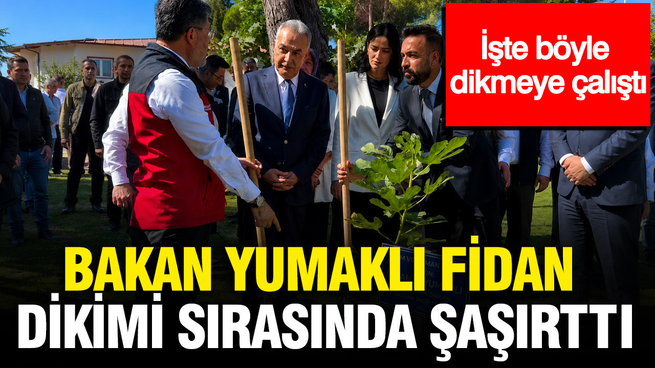Bakan Yumaklı fidan dikimi sırasında şaşırttı: İşte böyle dikmeye çalıştı