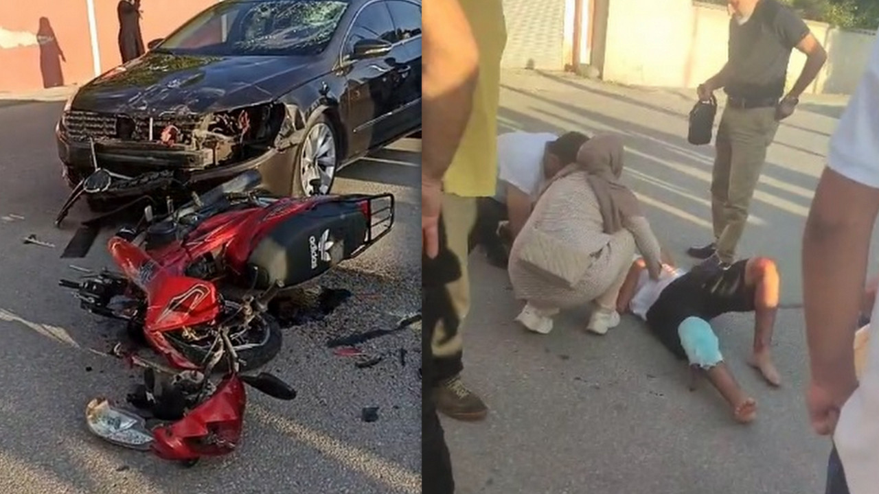 Otomobil ile motosiklet çarpıştı,: 2 kişi yaralandı