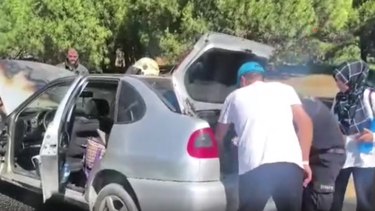 Sevinci yarım kaldı: Hastane dönüşü otomobili alev yumağına dönüştü