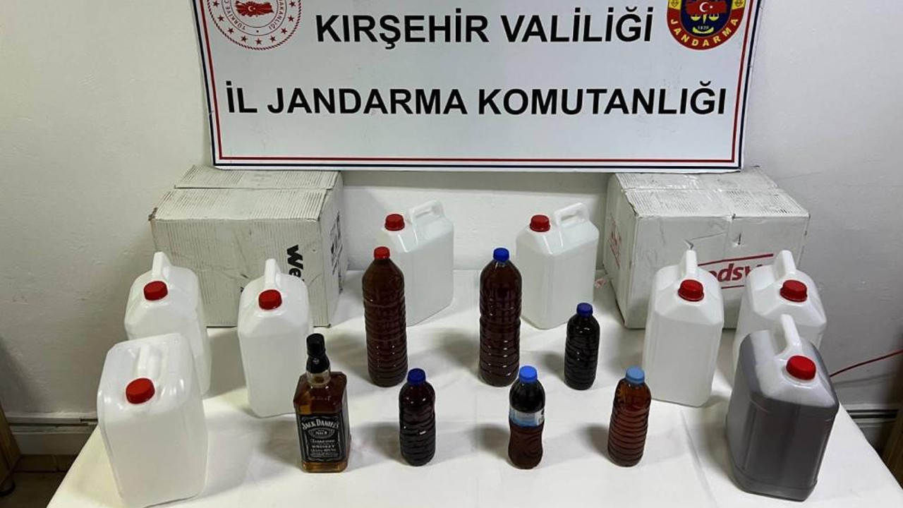 Kırşehir’de yapılan kaçak alkol operasyonunda 50 litre içki bulundu