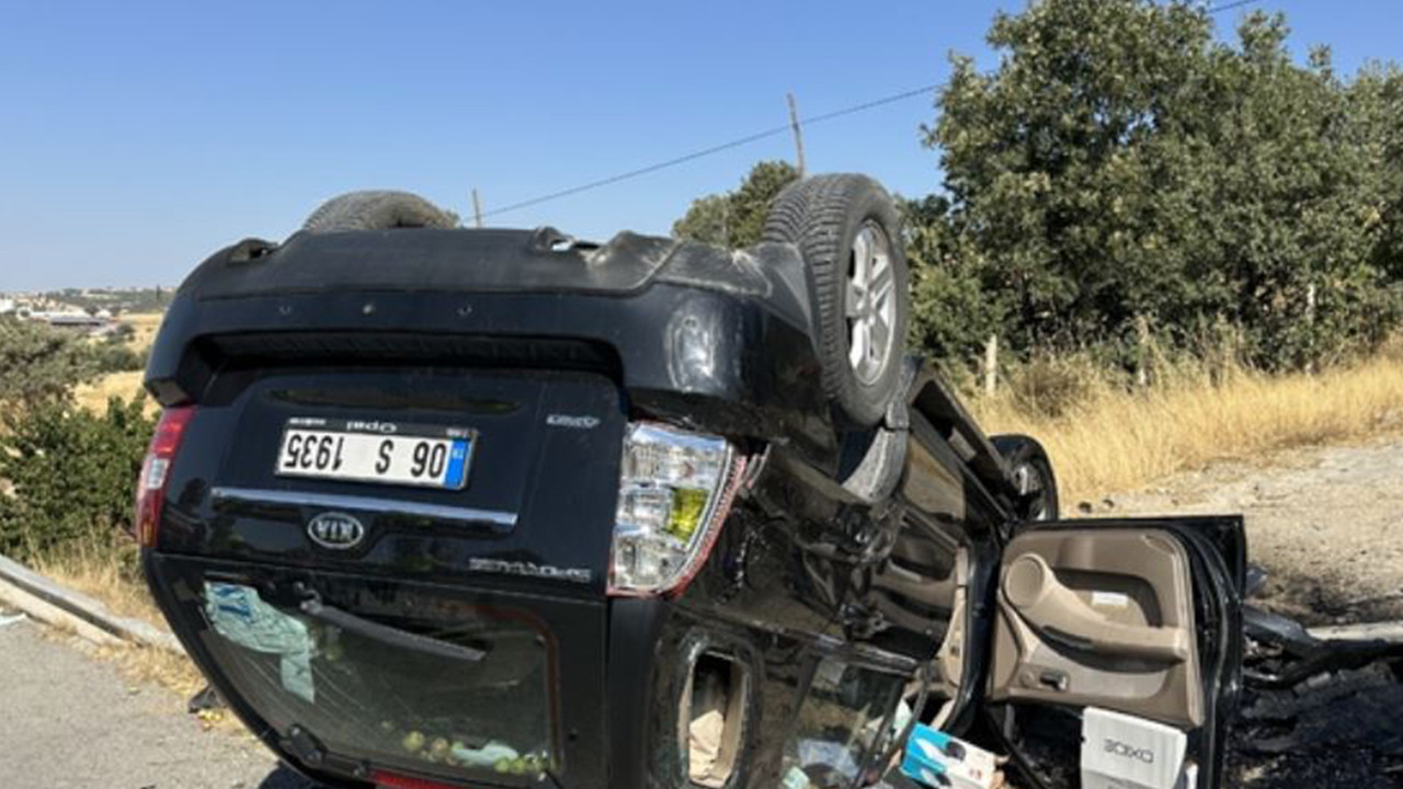 Takla atan otomobilin sürücüsü ağır yaralandı