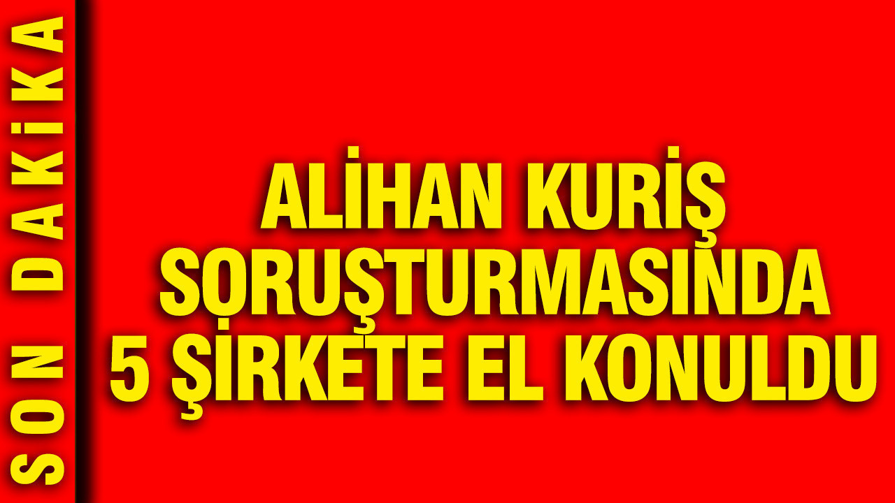 Alihan Kuriş soruştrumasında 5 şirkete el konuldu