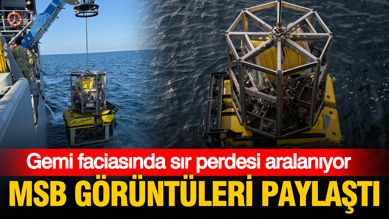 MSB Girne'deki batan gemiyle ilgili görüntüleri paylaştı