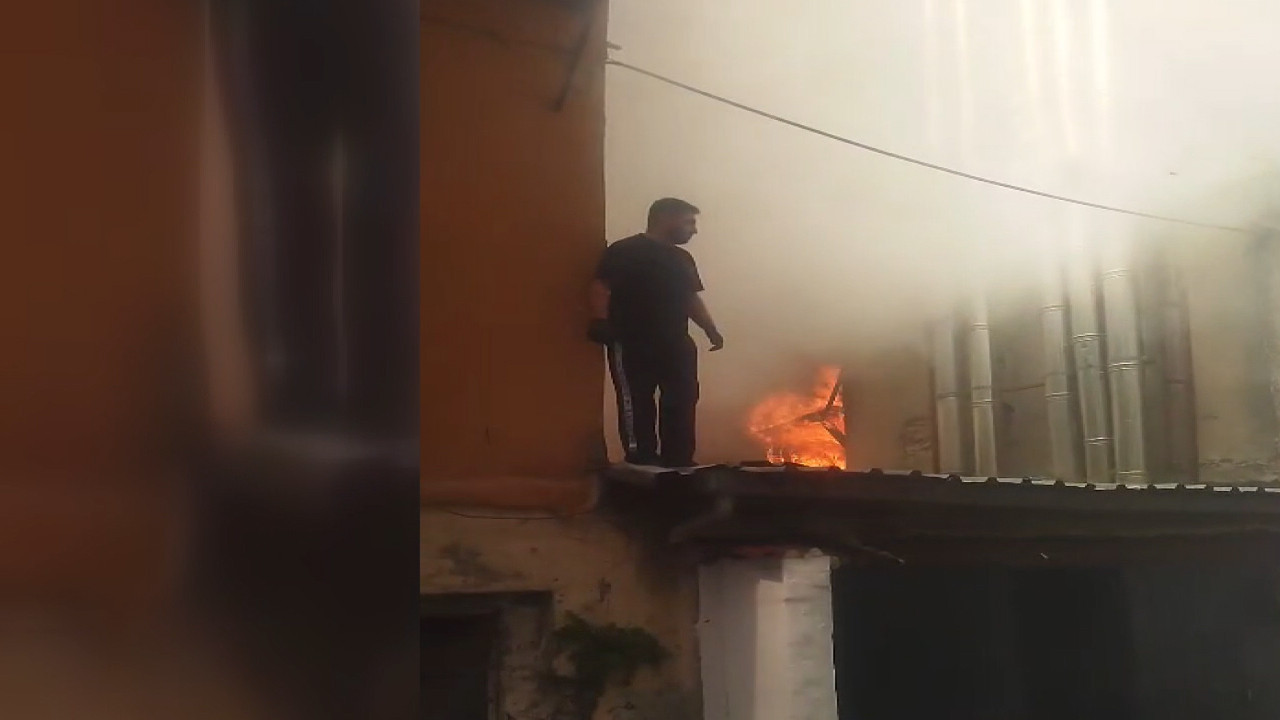 Yükselen dumanlar mahalleliyi sokağa döktü: Beyoğl…