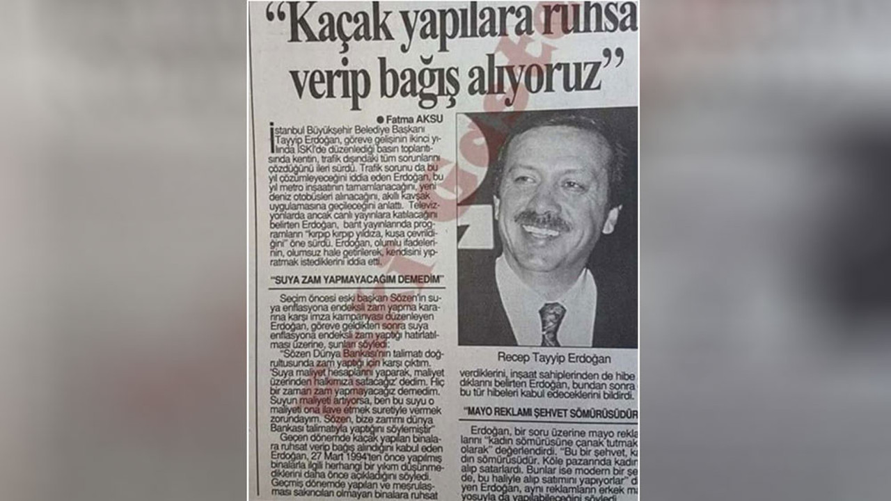 Ibb Ruhsat Erdoğan İBB başkanı iken kaçak yapılara ruhsat verdiğini böyle açıklamış