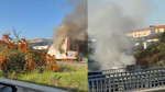 Bayrampaşa’da hareket halindeyken alev alan otobüs söndürüldü