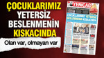 YENİÇAĞ Gazetesi: Çocuklarımız yetersiz beslenmenin kıskacında