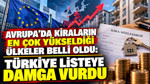 Avrupa'da kiraların en çok yükseldiği ülkeler belli oldu: Türkiye listeye damga vurdu