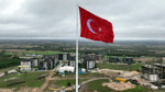 Tekirdağ Çerkezköy’de dev Türk Bayrağı törenle göndere çekildi