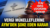 Vergi mükelleflerine AYM'den şoke eden karar: 9 ay daha yürürlükte kalacak