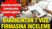 Bakanlık 7 vize firmasına inceleme başlattı