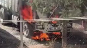 Mardin Nusaybin'de TIR parkında yangın: Kamyon alev topuna döndü