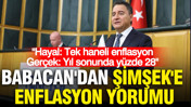 Babacan'dan Şimşek'e enflasyon yorumu; Hayal: Tek haneli enflasyon, Gerçek: Yıl sonunda yüzde 28