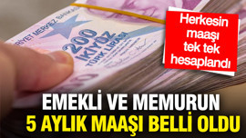 Emekli ve memurun 5 aylık maaş zam farkı belli oldu