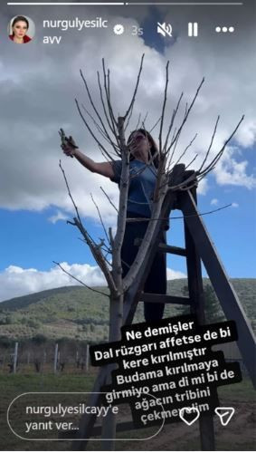 Şehir hayatını silip attı: Pancar tarlasından ağaç tepesine... Nurgül Yeşilçay adeta yılların köylüsü - Resim: 8