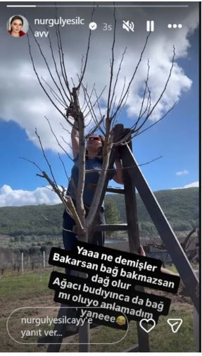 Şehir hayatını silip attı: Pancar tarlasından ağaç tepesine... Nurgül Yeşilçay adeta yılların köylüsü - Resim: 7