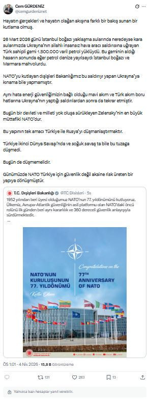 Cem Gürdeniz: Bugün bir devleti yok oluşa sürekleyken NATO'dur - Resim : 1