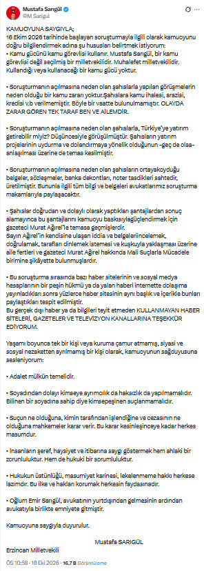 Mustafa Sarıgül duyurdu: Emir Sarıgül yurt dışından gelip teslim oldu - Resim : 1