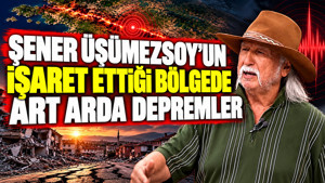 Şener Üşümezsoy'un işaret ettiği bölgede art arda depremler