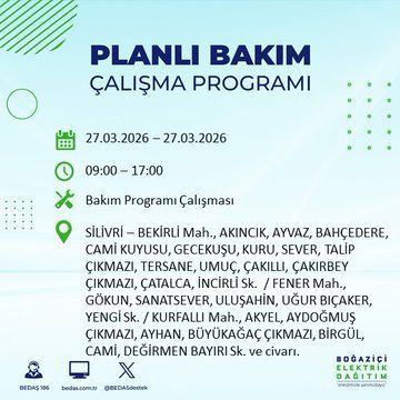 BEDAŞ duyurdu: İstanbul'da hangi ilçelerde elektrik kesintisi olacak? - Resim: 15