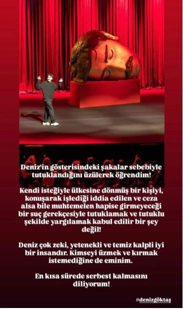 Şahan Gökbakar’dan Deniz Göktaş’a destek açıklaması: “Bu tutuklama kabul edilemez” - Resim : 1