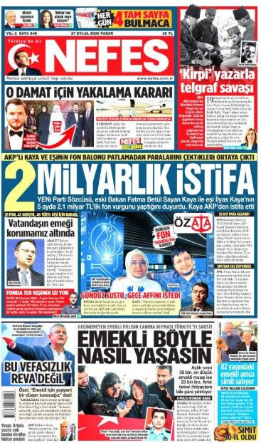 27 Eylül Pazar günü: Gazeteler hangi manşetle çıktı? - Resim: 4