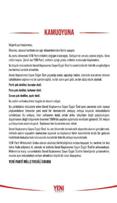 'Hayır' oyu verenlerden Özgür Özel'e destek açıklaması - Resim : 2