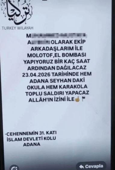 "Karakol ve okula saldıracağız" paylaşımına operasyon: Şahıs gözaltına alındı - Resim : 1