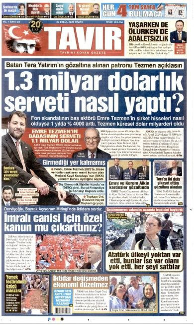 20 Eylül Cumartesi günü: Gazeteler hangi manşetle çıktı? - Resim: 7