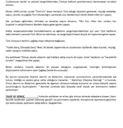 Atat&uuml;rk&ccedil;&uuml; D&uuml;ş&uuml;nce Derneği'nden Yusuf Tekin'e su&ccedil; duyurusu - Resim : 3