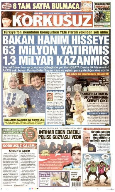 27 Eylül Pazar günü: Gazeteler hangi manşetle çıktı? - Resim: 9