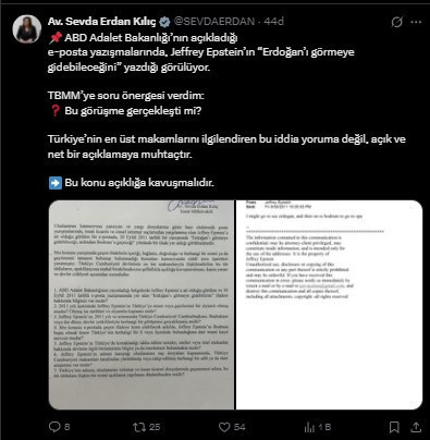 CHP'li Kılıç'tan Erdoğan'a 'Epstein' sorusu: Bu görüşme gerçekleşti mi? - Resim : 3