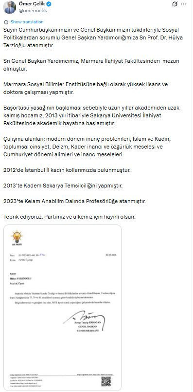 AK Parti'de kritik atama: Fatma Betül Sayan Kaya'nın yerine gelen isim belli oldu - Resim : 2